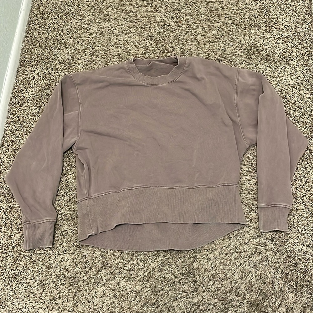 Brown Cropped Crewneck Sweatshirt